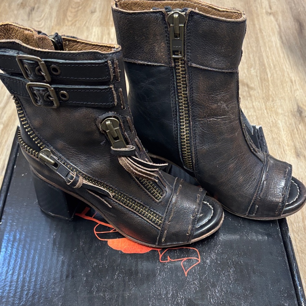 Freebird Women's Brown Ankle Boots with Buckles - Picture 9 of 9